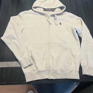U.S. Polo Assn. Light Gray Zip-Up Sweater